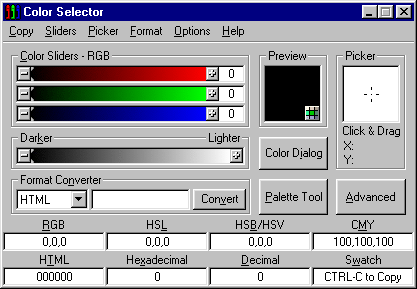 Screenshot of Color Selector